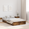 Cama con almacenamiento con cajón con cabecera Roble ahumado 120 x 200 cm 1