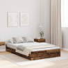 Cama con almacenamiento Madera vieja 120 x 200 cm Madera 1