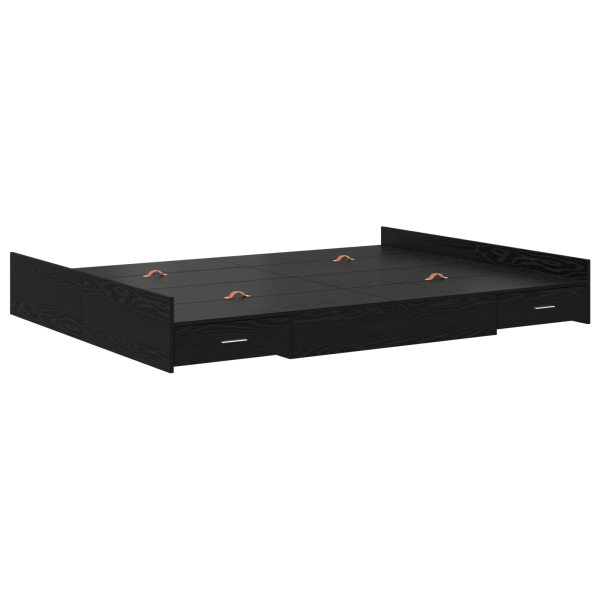 Estrado de cama com arrumação Carvalho preto 140 x 190 cm M 2