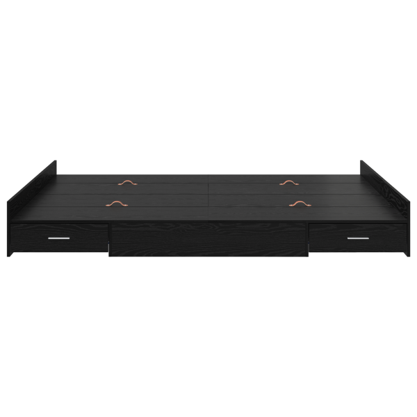 Estrado de cama com arrumação Carvalho preto 140 x 190 cm M 5