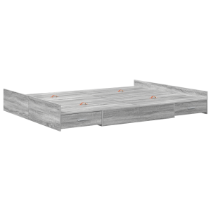 Estrado de cama com arrumação Sonoma cinzento 140 x 190 cm H