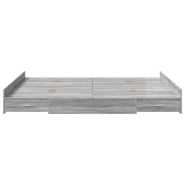 Cama con almacenamiento con cajón con cabecera Gris sonoma 140 x 190 cm M 5