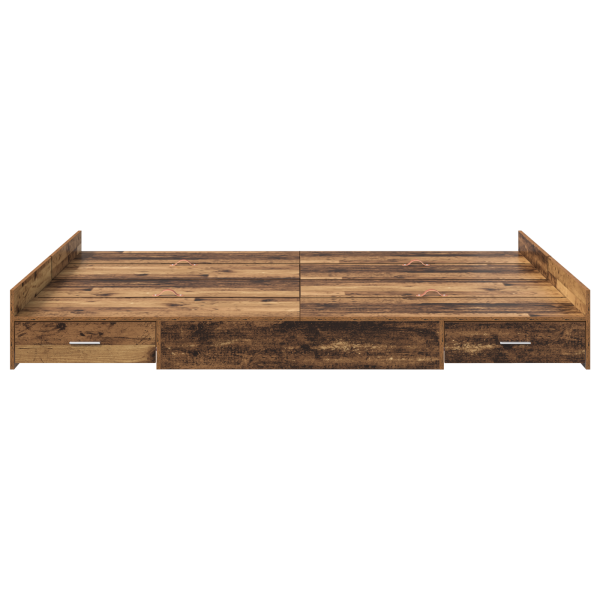 Estrado de cama com arrumação Madeira antiga 140 x 190 cm M 5
