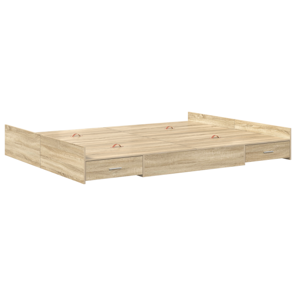 Estrado de cama com arrumação Carvalho sonoma 135 x 190 cm M 2