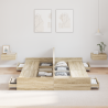 Cama con almacenamiento Roble Sonoma 135 x 190 cm Melamina 4