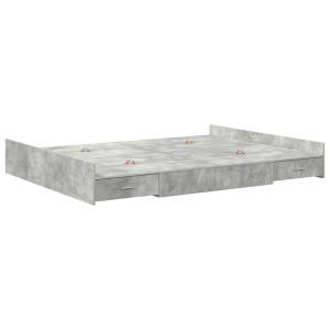 Estrado de cama com arrumação Cinzento cimento 135 x 190 cm H
