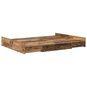 Estrado de cama com arrumação Madeira antiga 135 x 190 cm H