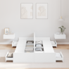 Estrado de cama com arrumação com gaveta com cabeceira Branco 120 x 190 cm 4