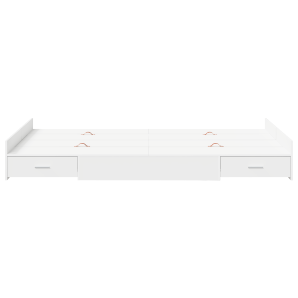 Estrado de cama com arrumação com gaveta com cabeceira Branco 120 x 190 cm M 5