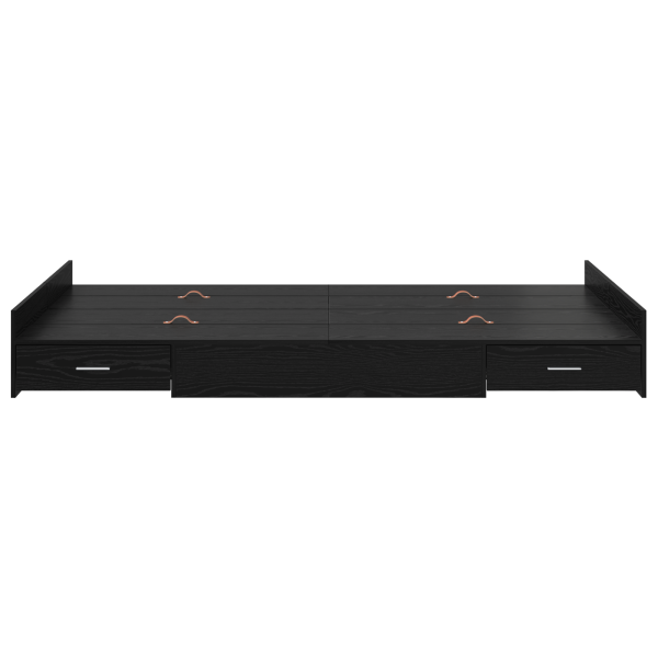 Cama con almacenamiento Roble negro 120 x 190 cm Melamina M 5