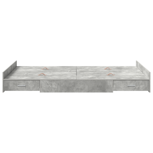 Cama con almacenamiento Gris hormigón 120 x 190 cm Tablero DM M 5
