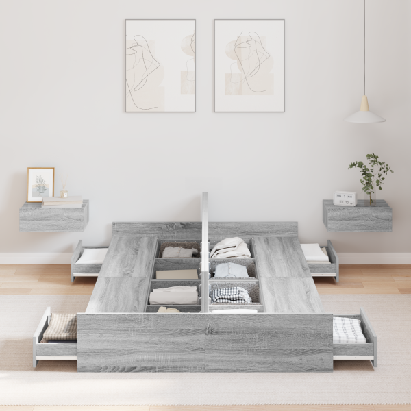 Cama com armazenamento Grey Sonoma Sonoma cinzento 120 x 190 cm M 4