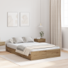 Estrado de cama com arrumação carvalho artisiano 120 x 190 cm 1