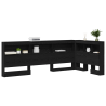Cabecera de almacenamiento con estante con cabecera con almacenamiento Roble negro 80 cm 3
