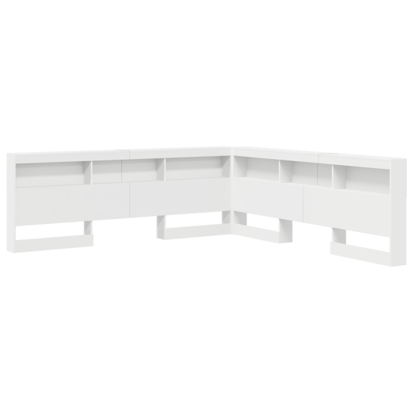 Cabecera de almacenamiento Blanco 200 cm Madera contrachapada M 2