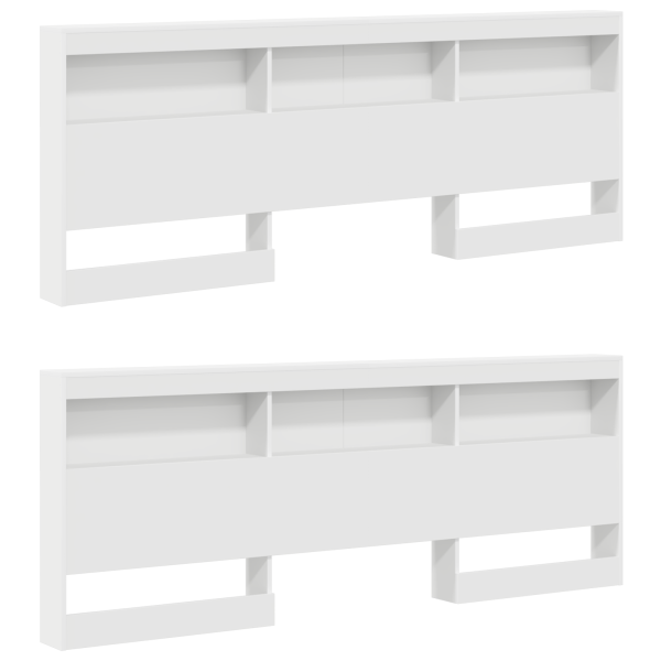 Cabecera de almacenamiento Blanco 200 cm Madera contrachapada M 4