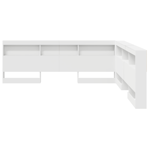 Cabecera de almacenamiento Blanco 200 cm Madera contrachapada M 5