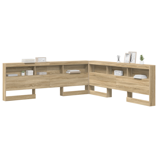 Cabecera de almacenamiento con estante con cabecera Roble Sonoma 200 cm M 3