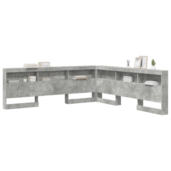 Cabeceira de armazenamento Cinzento cimento 200 cm M 3