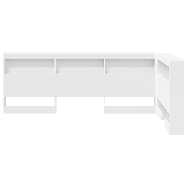 Cabeceira de armazenamento Branco 120 cm Madeira processada M 5