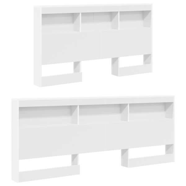 Cabecera de almacenamiento Blanco 150 cm Madera contrachapada M 5