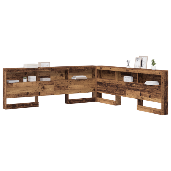 Cabecera de almacenamiento con estante con cabecera Madera vieja 180 cm M 3