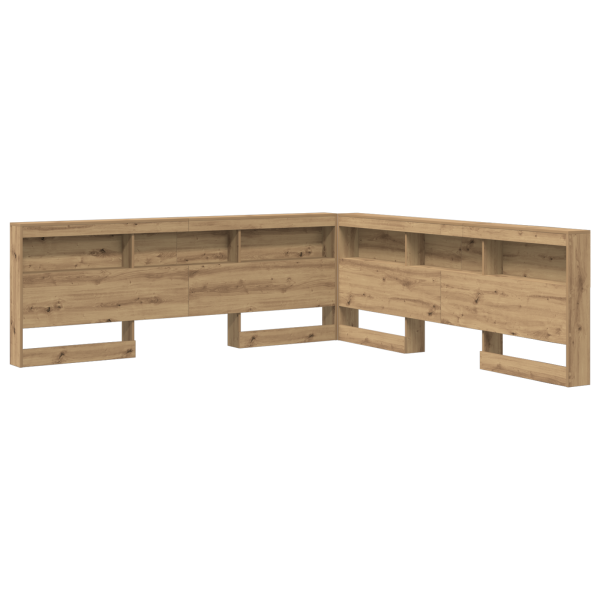 Cabecera de almacenamiento con estante con cabecera Roble artisan 180 cm M 2