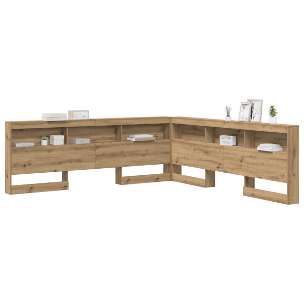 Cabecera de almacenamiento con estante con cabecera Roble artisan 180 cm M 3