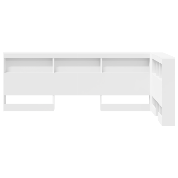 Cabecera de almacenamiento Blanco 90 cm Madera contrachapada M 5