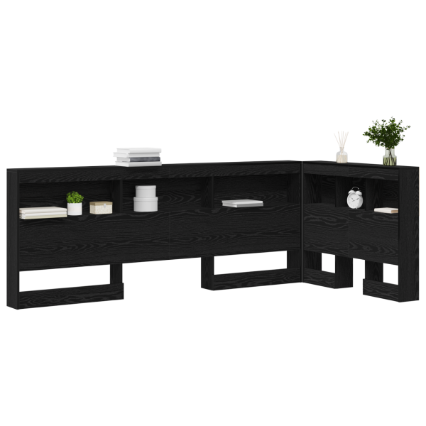 Cabeceira de armazenamento com prateleira com cabeceira Carvalho preto 90 cm M 3