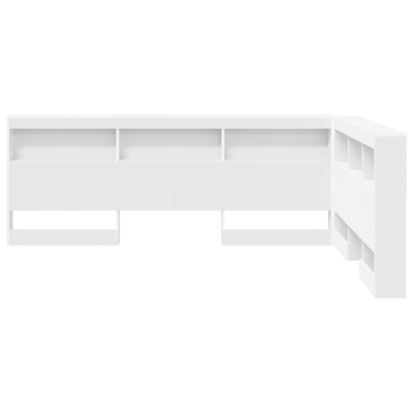 Cabeceira de armazenamento Branco 140 cm Madeira processada M 5