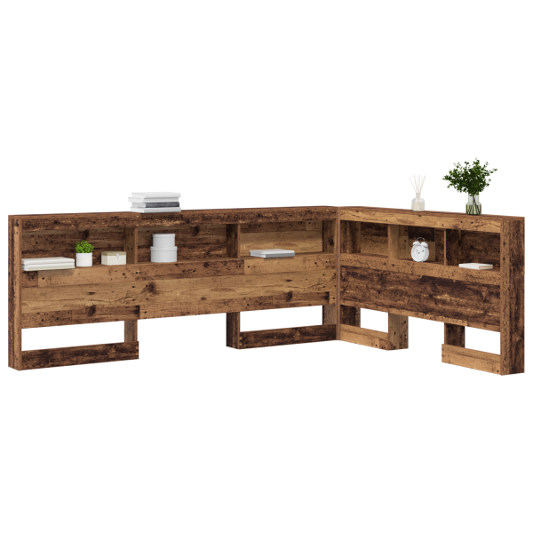 Cabecera de almacenamiento con estante con cabecera Madera vieja 140 cm M 3