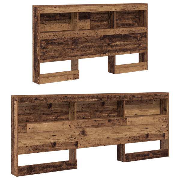 Cabecera de almacenamiento con estante con cabecera Madera vieja 135 cm M 4