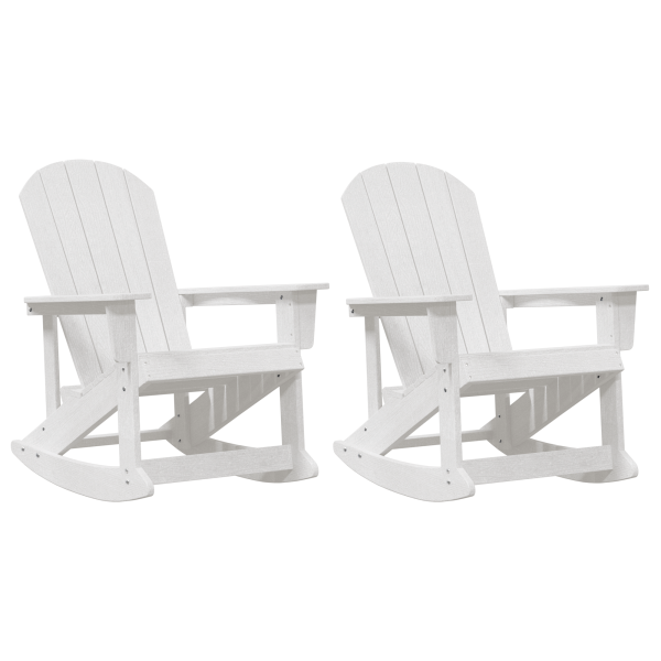 Sillas mecedoras Adirondack 2 pcs Blanco 73.5 x 92 x 90 cm HDPE M 2