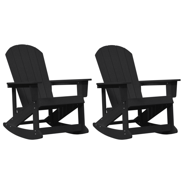 Sillas mecedoras Adirondack 2 pcs Negro 73.5 x 92 x 90 cm HDPE M 2