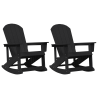 Sillas mecedoras Adirondack 2 pcs Negro 73.5 x 92 x 90 cm HDPE 2