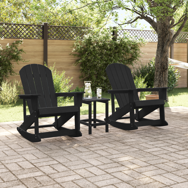 Cadeiras de Baloiço Adirondack 2 pcs Preto 73.5 x 92 x 90 cm M 3