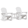 Conjunto de Lounge de Jardim 3 pcs Branco 2