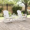 Conjunto de Lounge de Jardim 3 pcs Branco 4