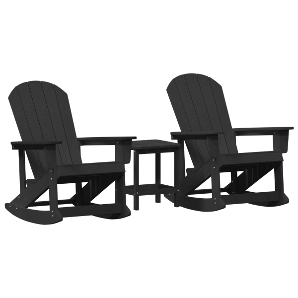Conjunto de Sofás de Jardín 3 pcs Negro Mediano 38 x 38 x 46 cm M 2