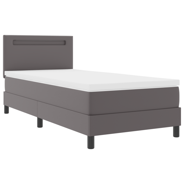 Cama tipo Box Spring Gris y blanco 90 x 200 cm M 2