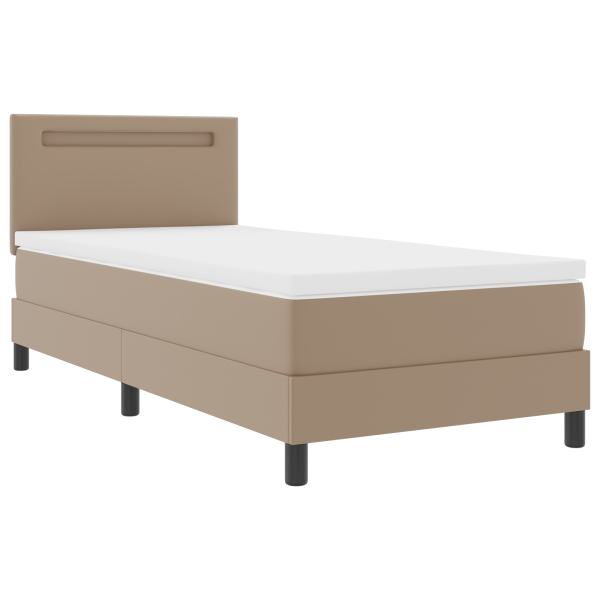 Cama tipo Box Spring Blanco y capuchino 90 x 200 cm M 2
