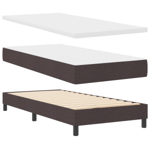 Cama Box Marrom Escuro 90 x 200 cm Tecido e Espuma H
