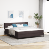 Cama Box Marrom Escuro 180 x 200 cm Tecido e Espuma 1