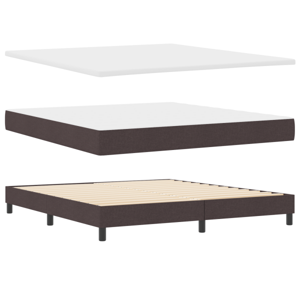 Cama Box Marrom Escuro 180 x 200 cm Tecido e Espuma M 2