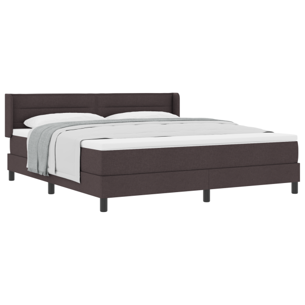 Cama Box Marrom Escuro 180 x 200 cm Tecido e Espuma M 3