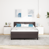 Cama Box Marrom Escuro 160 x 200 cm Tecido e Madeira 5