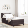 Cama tipo Box Spring Marrón Oscuro 90 x 200 cm Tela y Espuma 1