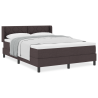 Cama tipo Box Spring Marrón Oscuro 160 x 200 cm Tela y Espuma 4
