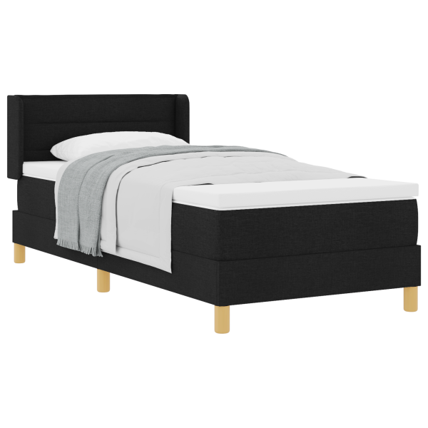 Cama tipo Box Spring Negro y Blanco 90 x 190 cm tela M 3